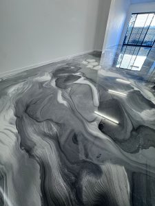 metallic floor epoxy painting