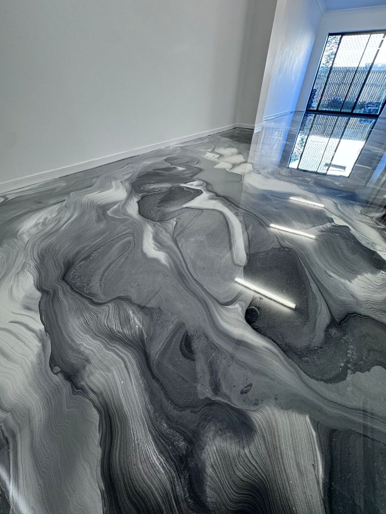 metallic floor epoxy painting